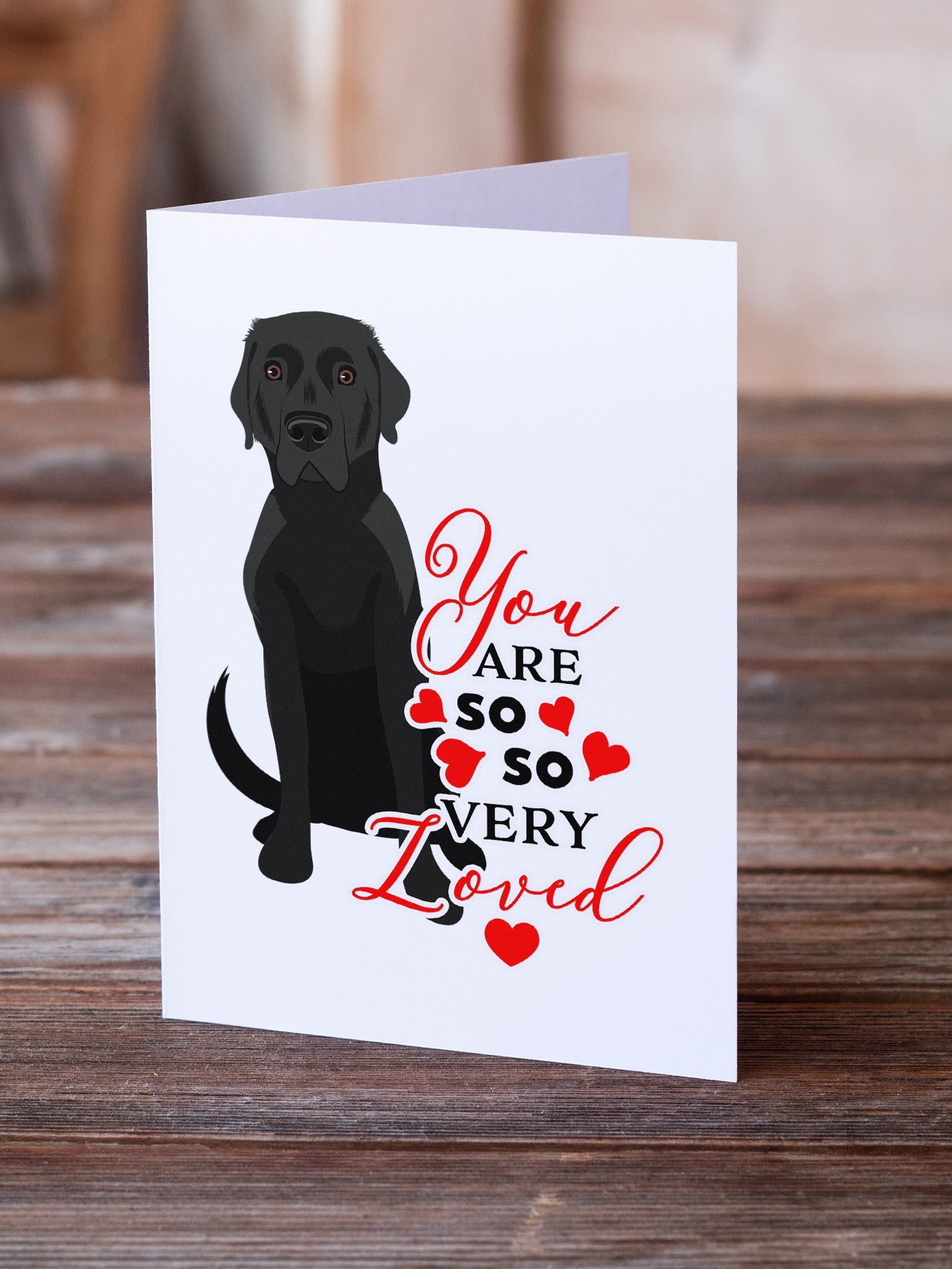 Labrador Retriever Black #2 so Loved Greeting Cards Pack of 8 Blank Cards with Envelopes Whimsical A7 Size 5x7
