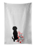 Labrador Retriever Black #2 so Loved Kitchen Towel Set of 2 White Dish Towels Decorative Bathroom Hand towel for Hand, Face, Hair, Yoga, Tea, Dishcloth, 19 X 28", White