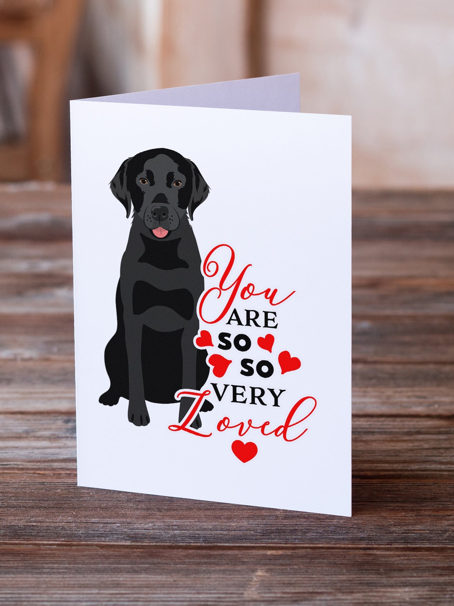Labrador Retriever Black #3 so Loved Greeting Cards Pack of 8 Blank Cards with Envelopes Whimsical A7 Size 5x7