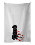 Labrador Retriever Black #3 so Loved Kitchen Towel Set of 2 White Dish Towels Decorative Bathroom Hand towel for Hand, Face, Hair, Yoga, Tea, Dishcloth, 19 X 28", White