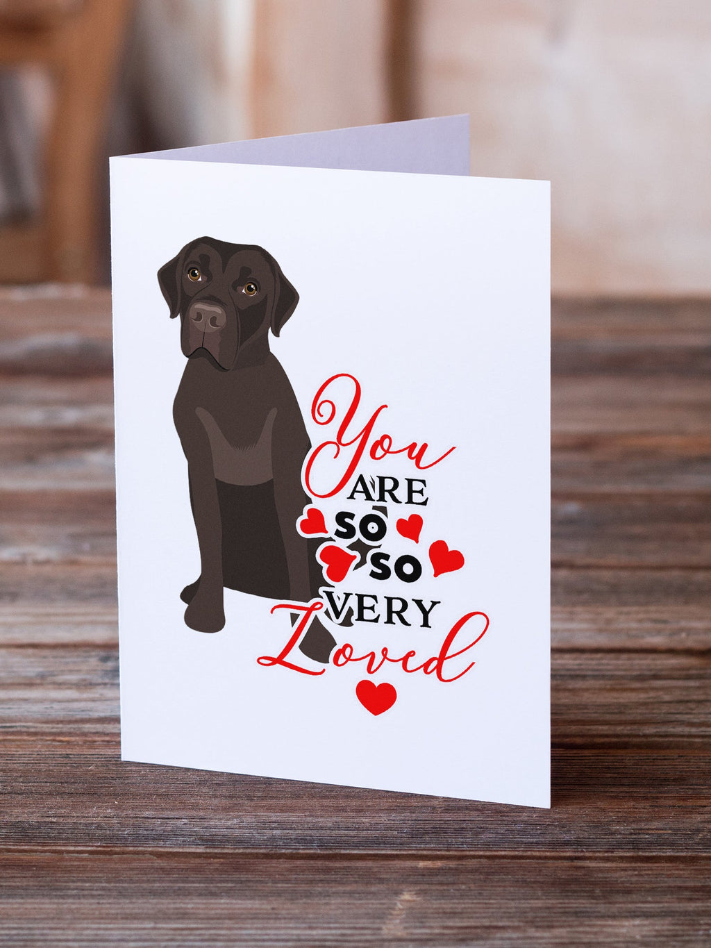 Labrador Retriever Chocolate #1 so Loved Greeting Cards Pack of 8 Blank Cards with Envelopes Whimsical A7 Size 5x7