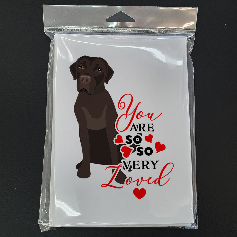 Labrador Retriever Chocolate #1 so Loved Greeting Cards Pack of 8 Blank Cards with Envelopes Whimsical A7 Size 5x7