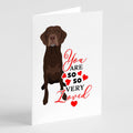 Labrador Retriever Chocolate #2 so Loved Greeting Cards Pack of 8 Blank Cards with Envelopes Whimsical A7 Size 5x7