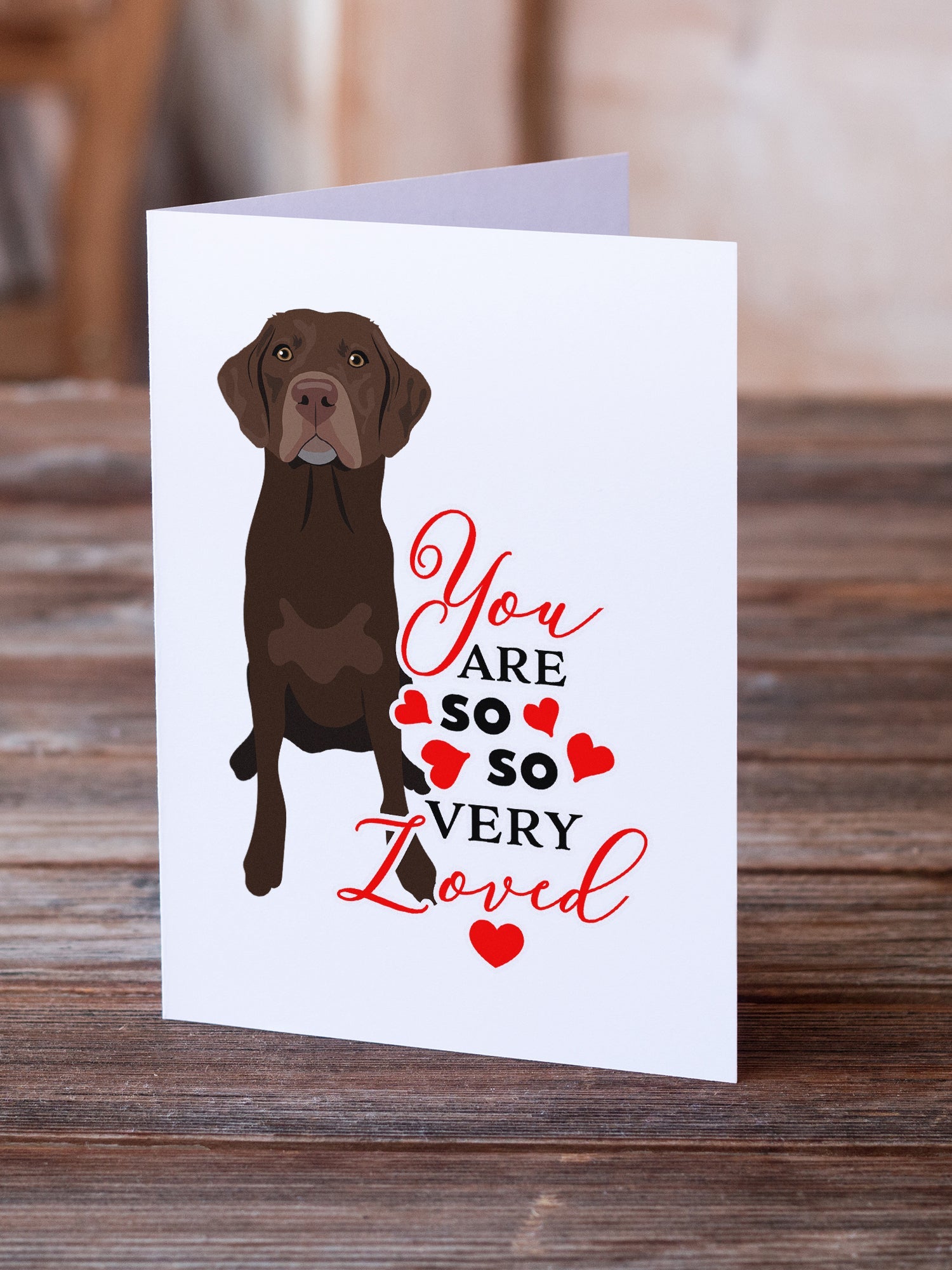 Labrador Retriever Chocolate #2 so Loved Greeting Cards Pack of 8 Blank Cards with Envelopes Whimsical A7 Size 5x7