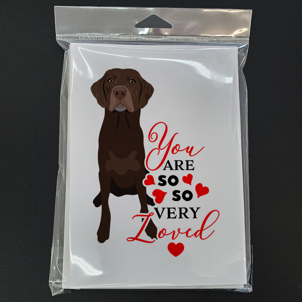 Labrador Retriever Chocolate #2 so Loved Greeting Cards Pack of 8 Blank Cards with Envelopes Whimsical A7 Size 5x7