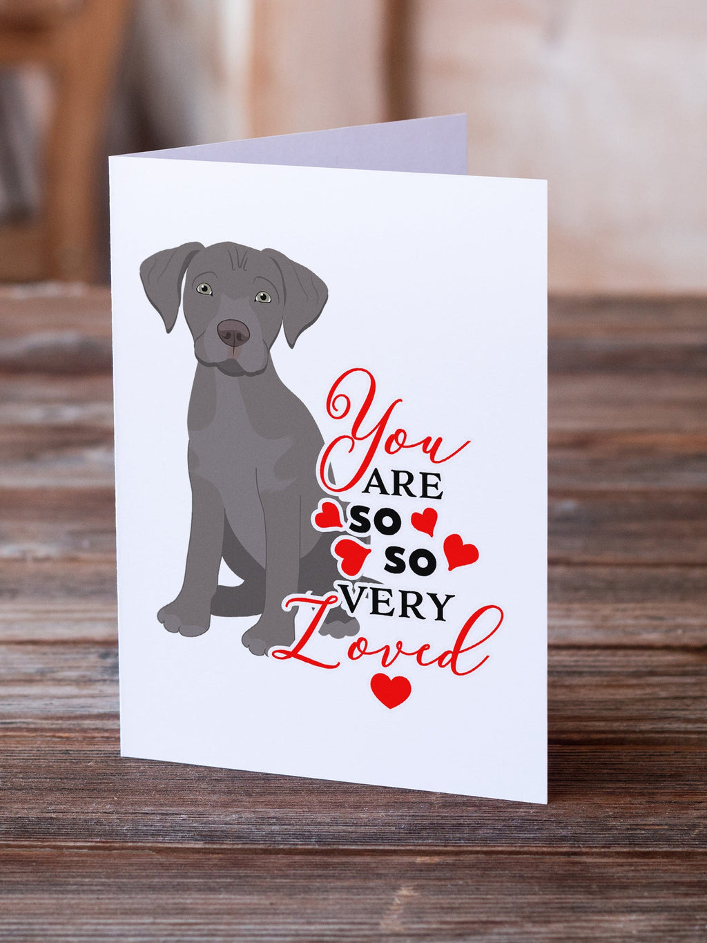 Labrador Retriever Gray Puppy so Loved Greeting Cards Pack of 8 Blank Cards with Envelopes Whimsical A7 Size 5x7