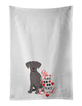 Labrador Retriever Gray Puppy so Loved Kitchen Towel Set of 2 White Dish Towels Decorative Bathroom Hand towel for Hand, Face, Hair, Yoga, Tea, Dishcloth, 19 X 28", White
