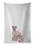 Labrador Retriever Gray so Loved Kitchen Towel Set of 2 White Dish Towels Decorative Bathroom Hand towel for Hand, Face, Hair, Yoga, Tea, Dishcloth, 19 X 28", White