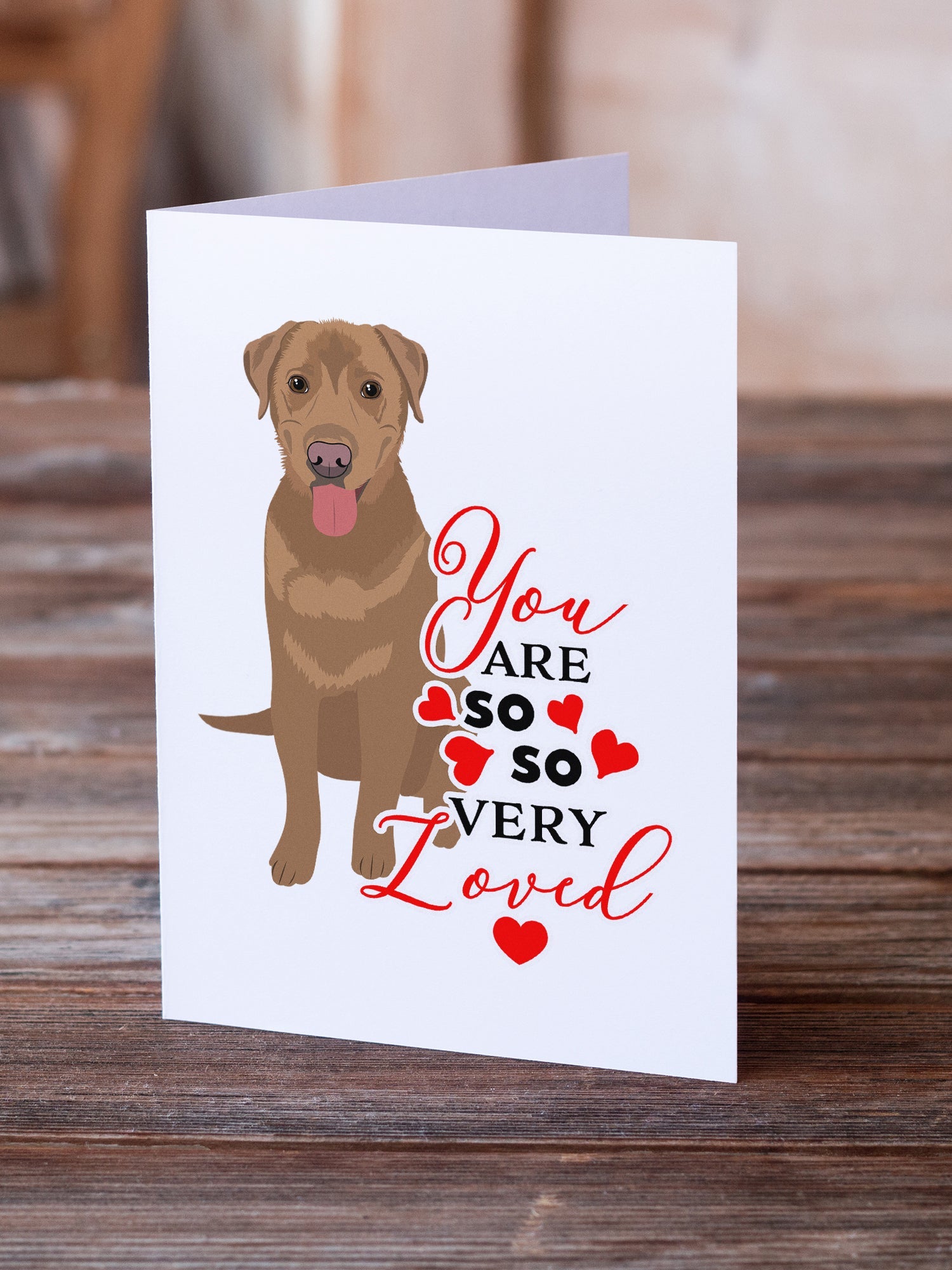 Labrador Retriever Red so Loved Greeting Cards Pack of 8 Blank Cards with Envelopes Whimsical A7 Size 5x7