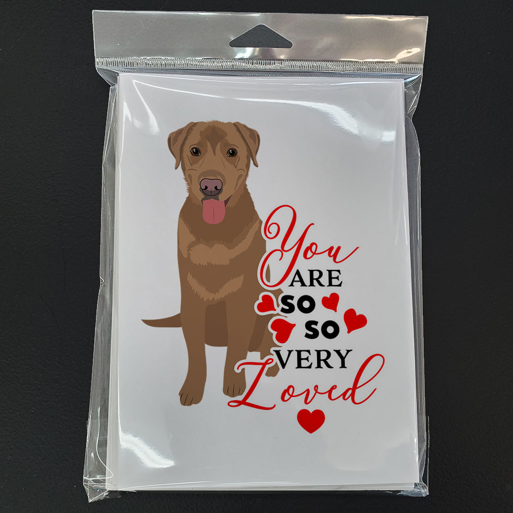 Labrador Retriever Red so Loved Greeting Cards Pack of 8 Blank Cards with Envelopes Whimsical A7 Size 5x7