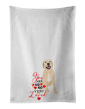 Labrador Retriever Yellow #2 so Loved Kitchen Towel Set of 2 White Dish Towels Decorative Bathroom Hand towel for Hand, Face, Hair, Yoga, Tea, Dishcloth, 19 X 28", White