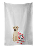 Labrador Retriever Yellow #3 so Loved Kitchen Towel Set of 2 White Dish Towels Decorative Bathroom Hand towel for Hand, Face, Hair, Yoga, Tea, Dishcloth, 19 X 28", White
