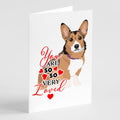 Pembroke Welsh Corgi Sable and White so Loved Greeting Cards Pack of 8 Blank Cards with Envelopes Whimsical A7 Size 5x7