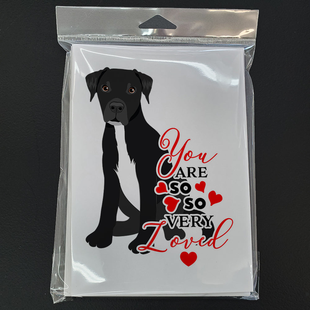 Pit Bull Black #1 so Loved Greeting Cards Pack of 8 Blank Cards with Envelopes Whimsical A7 Size 5x7