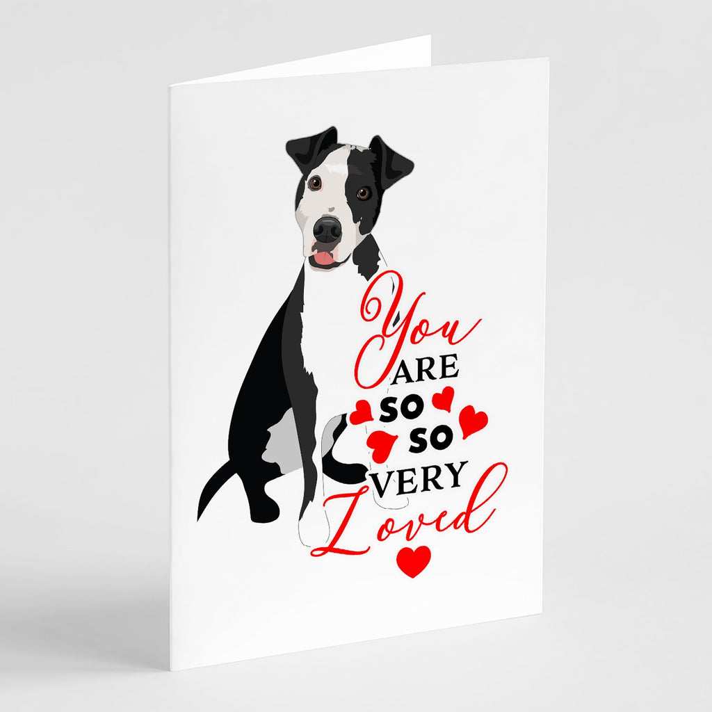 Pit Bull Black #2 so Loved Greeting Cards Pack of 8 Blank Cards with Envelopes Whimsical A7 Size 5x7