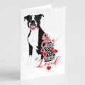 Pit Bull Black #3 so Loved Greeting Cards Pack of 8 Blank Cards with Envelopes Whimsical A7 Size 5x7