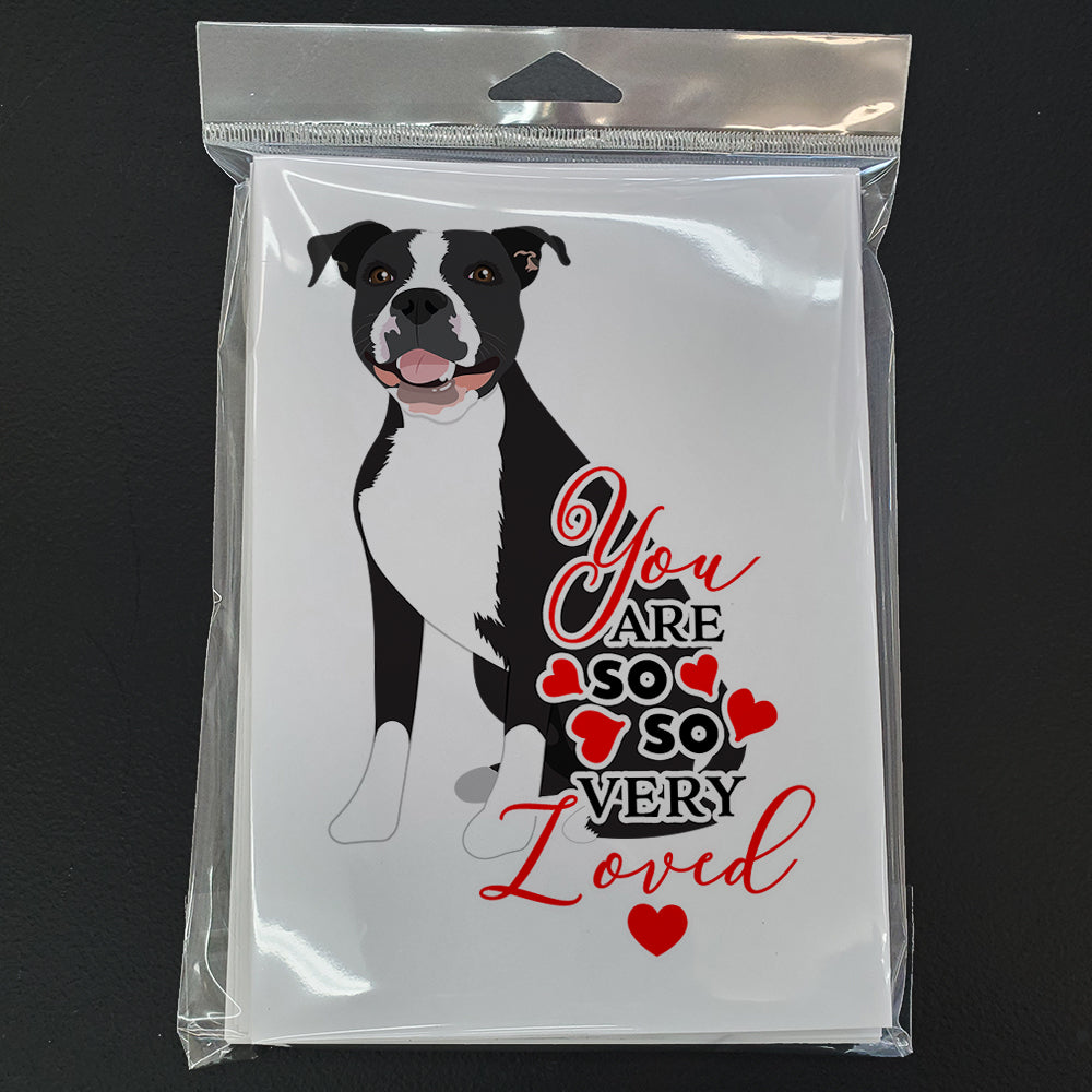Pit Bull Black #3 so Loved Greeting Cards Pack of 8 Blank Cards with Envelopes Whimsical A7 Size 5x7