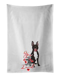 Pit Bull Black #4 so Loved Kitchen Towel Set of 2 White Dish Towels Decorative Bathroom Hand towel for Hand, Face, Hair, Yoga, Tea, Dishcloth, 19 X 28", White