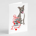 Pit Bull Blue #1 so Loved Greeting Cards Pack of 8 Blank Cards with Envelopes Whimsical A7 Size 5x7