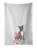 Pit Bull Blue #1 so Loved Kitchen Towel Set of 2 White Dish Towels Decorative Bathroom Hand towel for Hand, Face, Hair, Yoga, Tea, Dishcloth, 19 X 28", White