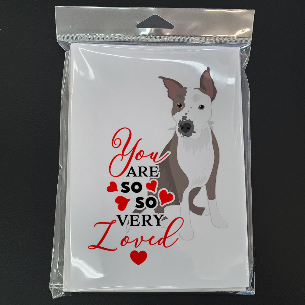 Pit Bull Blue #4 so Loved Greeting Cards Pack of 8 Blank Cards with Envelopes Whimsical A7 Size 5x7
