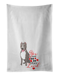Pit Bull Blue #5 so Loved Kitchen Towel Set of 2 White Dish Towels Decorative Bathroom Hand towel for Hand, Face, Hair, Yoga, Tea, Dishcloth, 19 X 28", White