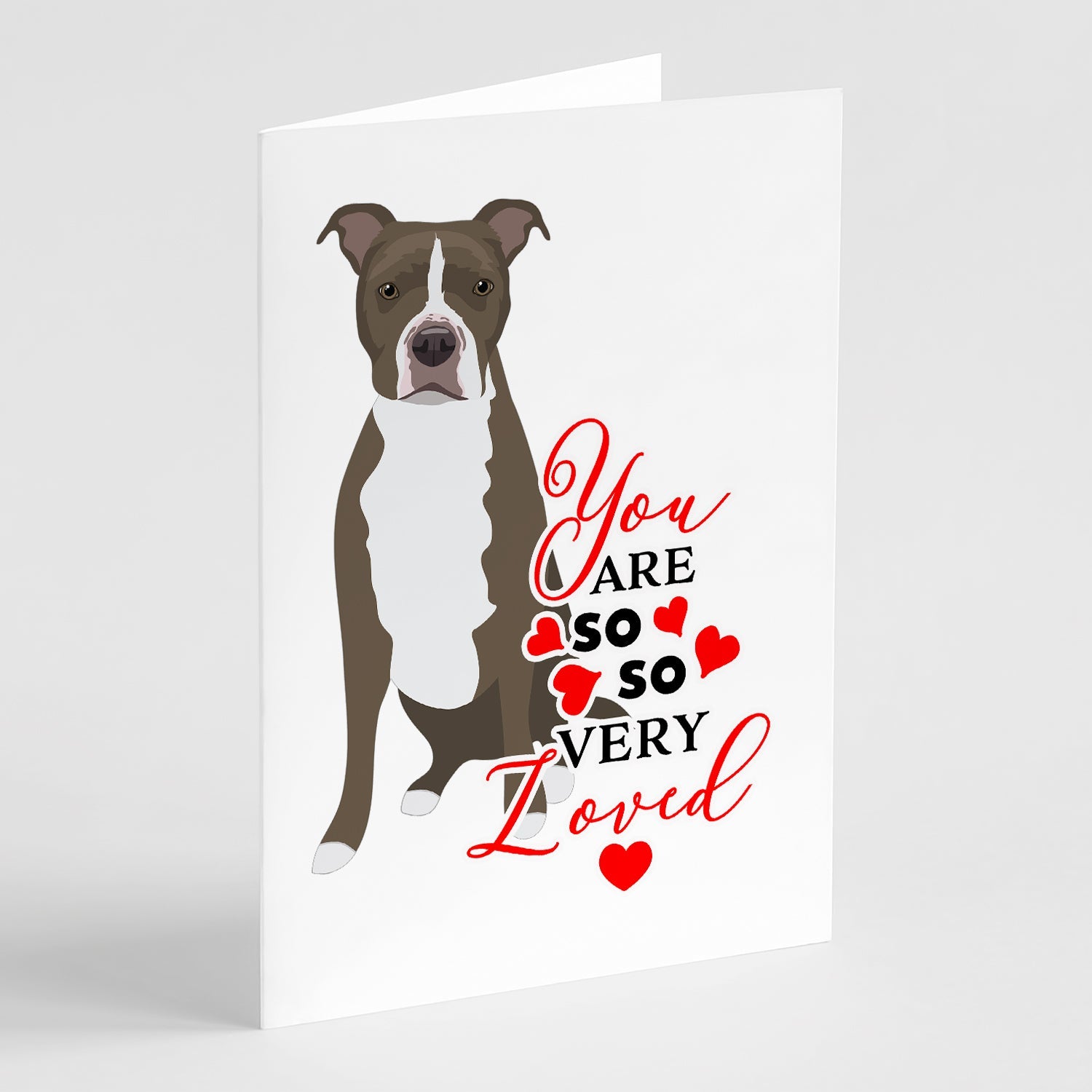 Pit Bull Blue #6 so Loved Greeting Cards Pack of 8 Blank Cards with Envelopes Whimsical A7 Size 5x7
