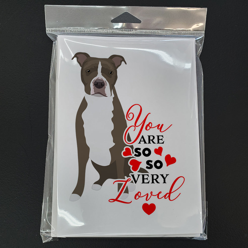 Pit Bull Blue #6 so Loved Greeting Cards Pack of 8 Blank Cards with Envelopes Whimsical A7 Size 5x7