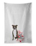 Pit Bull Blue #6 so Loved Kitchen Towel Set of 2 White Dish Towels Decorative Bathroom Hand towel for Hand, Face, Hair, Yoga, Tea, Dishcloth, 19 X 28", White