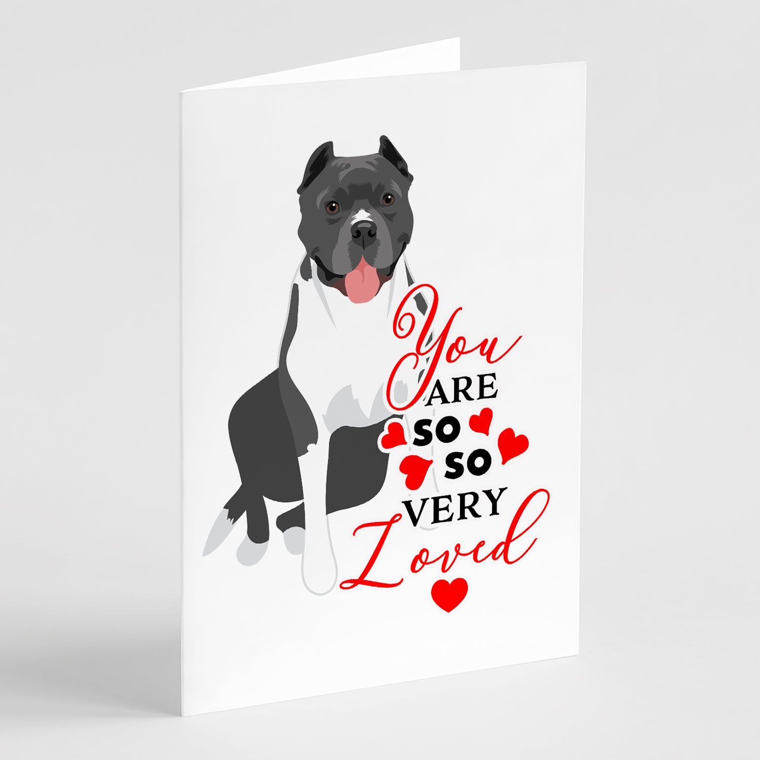 Pit Bull Blue #7 so Loved Greeting Cards Pack of 8 Blank Cards with Envelopes Whimsical A7 Size 5x7