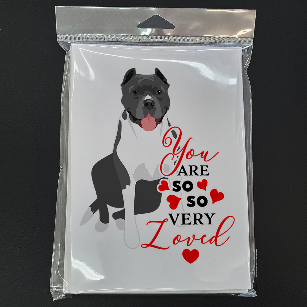 Pit Bull Blue #7 so Loved Greeting Cards Pack of 8 Blank Cards with Envelopes Whimsical A7 Size 5x7