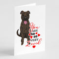 Pit Bull Brindle #1 so Loved Greeting Cards Pack of 8 Blank Cards with Envelopes Whimsical A7 Size 5x7
