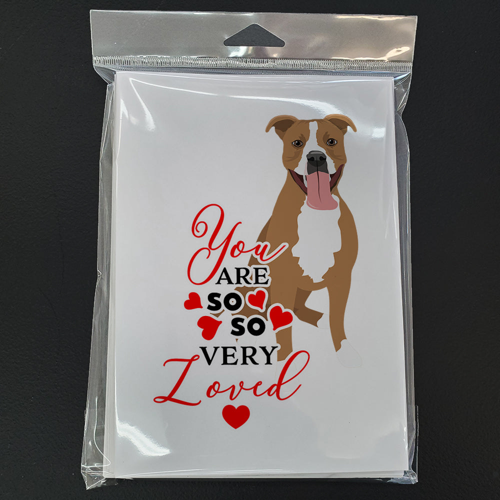 Pit Bull Fawn #2 so Loved Greeting Cards Pack of 8 Blank Cards with Envelopes Whimsical A7 Size 5x7
