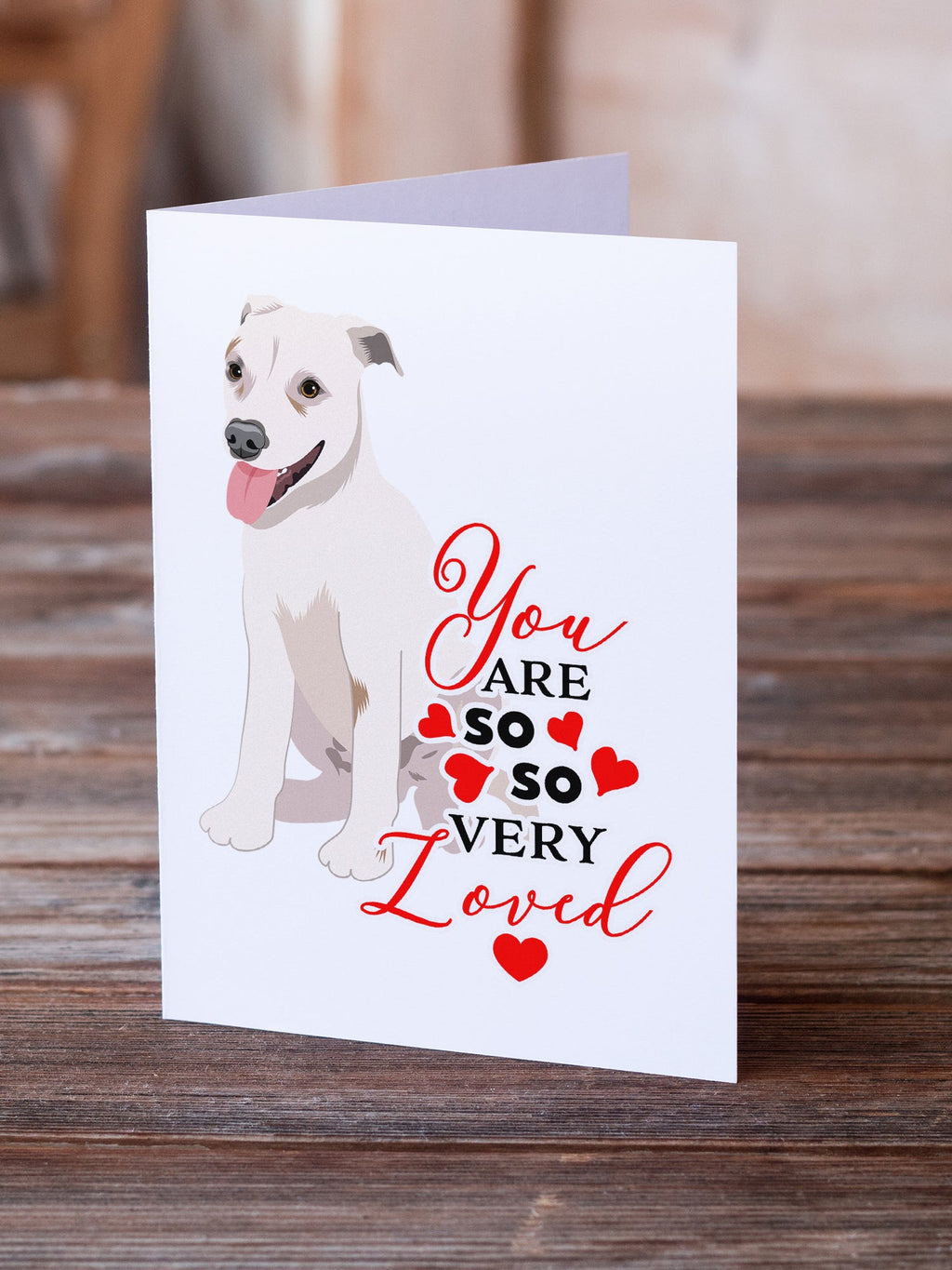 Pit Bull Puppy so Loved Greeting Cards Pack of 8 Blank Cards with Envelopes Whimsical A7 Size 5x7