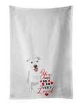Pit Bull White #1 so Loved Kitchen Towel Set of 2 White Dish Towels Decorative Bathroom Hand towel for Hand, Face, Hair, Yoga, Tea, Dishcloth, 19 X 28", White