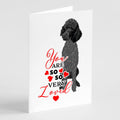 Poodle Standard Black so Loved Greeting Cards Pack of 8 Blank Cards with Envelopes Whimsical A7 Size 5x7