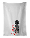 Poodle Standard Black so Loved Kitchen Towel Set of 2 White Dish Towels Decorative Bathroom Hand towel for Hand, Face, Hair, Yoga, Tea, Dishcloth, 19 X 28", White