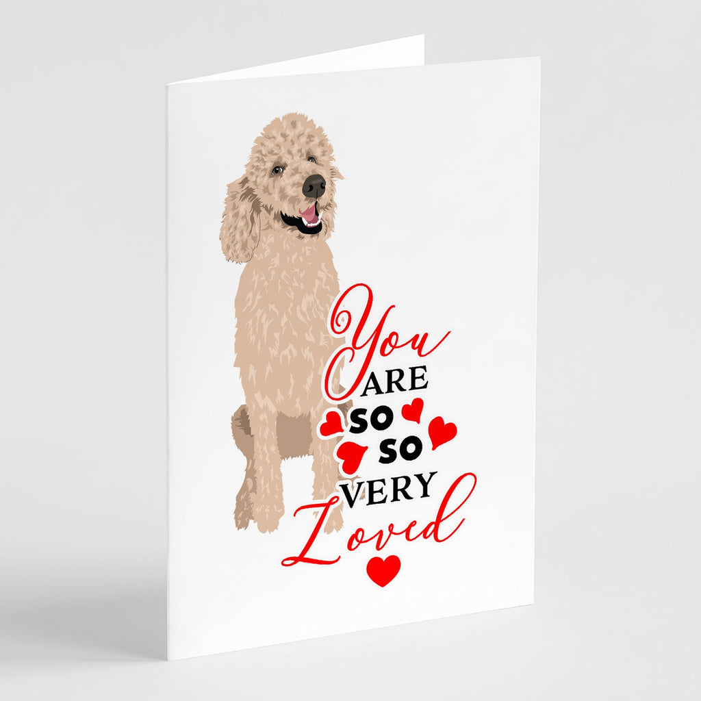 Poodle Standard Cafe Au Lait so Loved Greeting Cards Pack of 8 Blank Cards with Envelopes Whimsical A7 Size 5x7