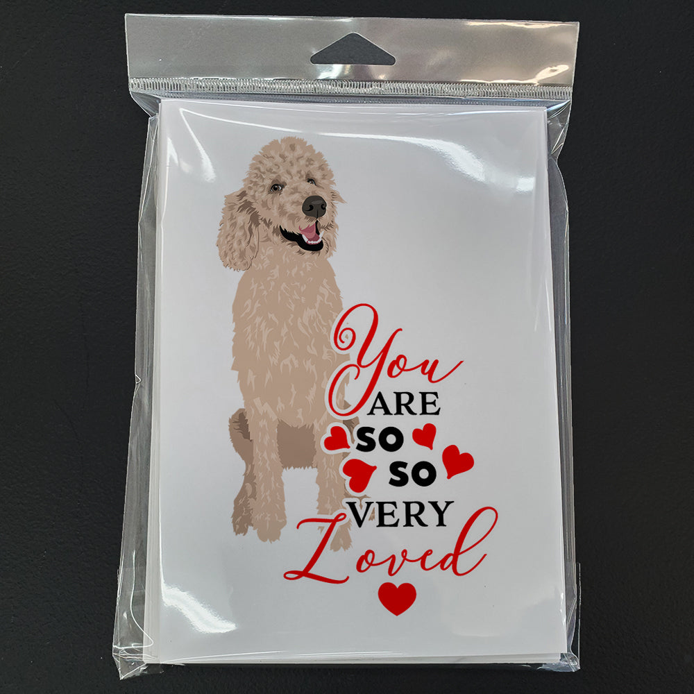 Poodle Standard Cafe Au Lait so Loved Greeting Cards Pack of 8 Blank Cards with Envelopes Whimsical A7 Size 5x7
