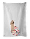 Poodle Standard Cafe Au Lait so Loved Kitchen Towel Set of 2 White Dish Towels Decorative Bathroom Hand towel for Hand, Face, Hair, Yoga, Tea, Dishcloth, 19 X 28", White