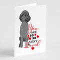 Poodle Standard Gray so Loved Greeting Cards Pack of 8 Blank Cards with Envelopes Whimsical A7 Size 5x7