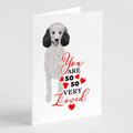 Poodle Standard Silver so Loved Greeting Cards Pack of 8 Blank Cards with Envelopes Whimsical A7 Size 5x7