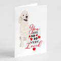 Poodle Standard White so Loved Greeting Cards Pack of 8 Blank Cards with Envelopes Whimsical A7 Size 5x7