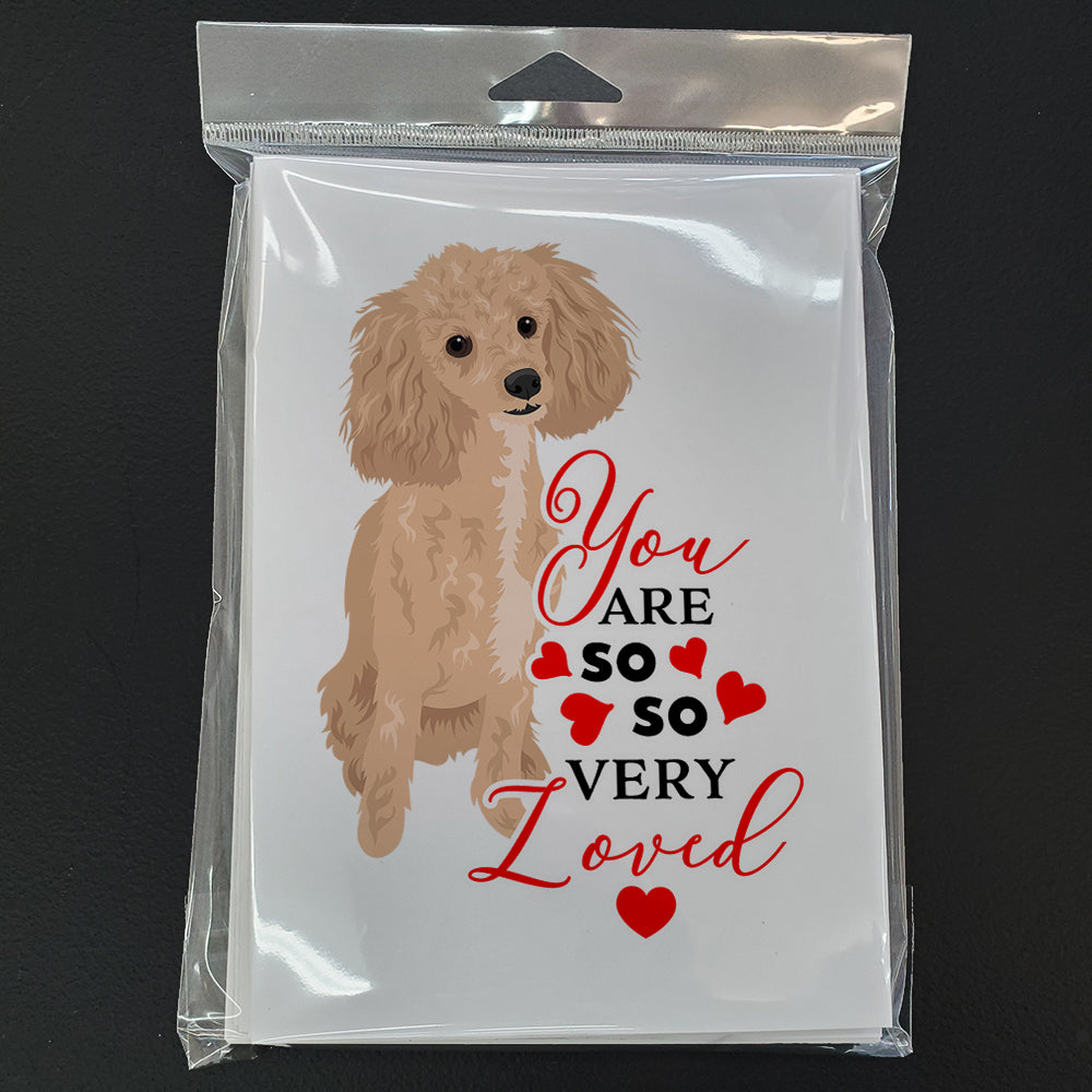 Poodle Toy Apricot #1 so Loved Greeting Cards Pack of 8 Blank Cards with Envelopes Whimsical A7 Size 5x7