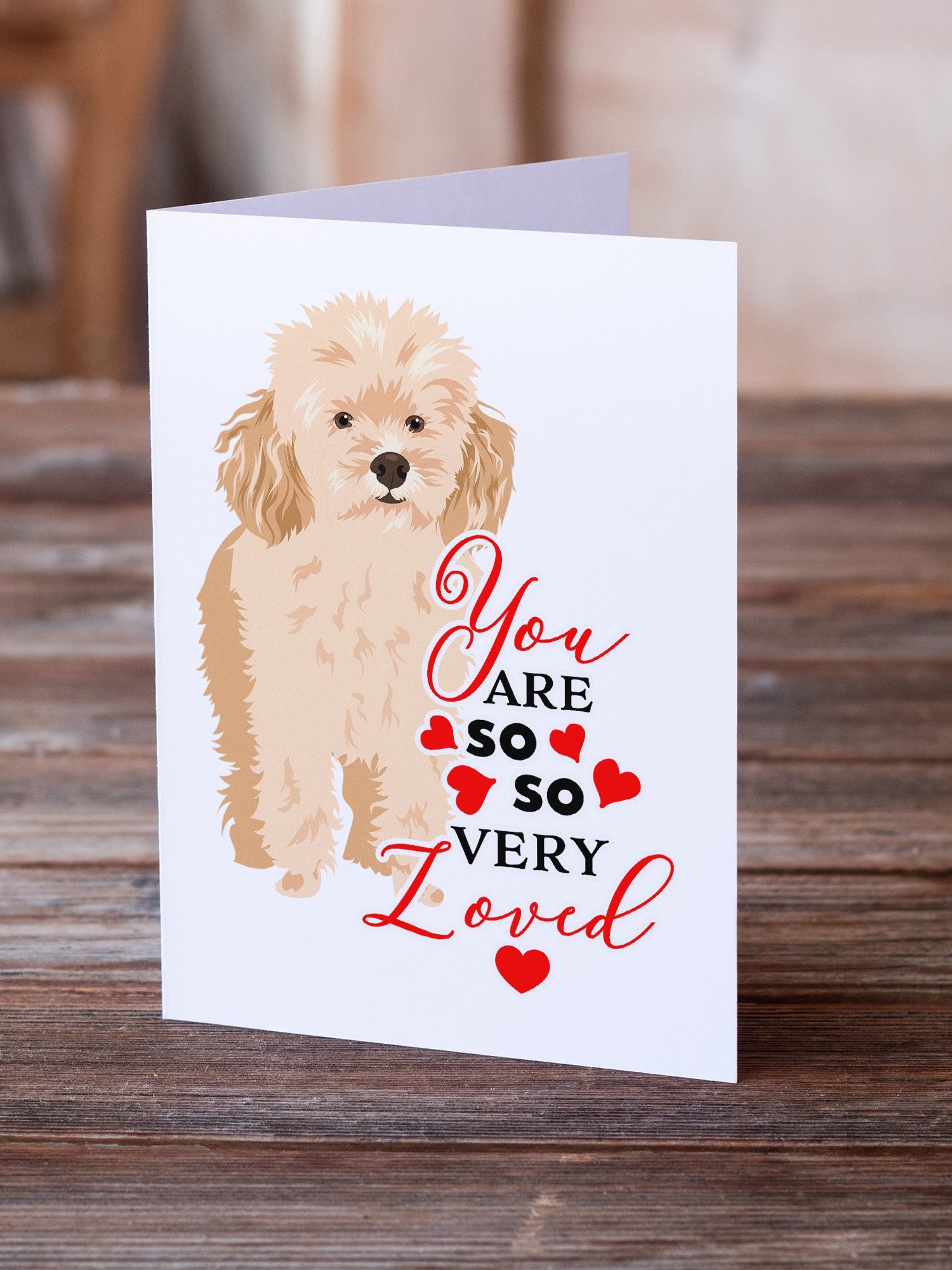 Poodle Toy Apricot #2 so Loved Greeting Cards Pack of 8 Blank Cards with Envelopes Whimsical A7 Size 5x7