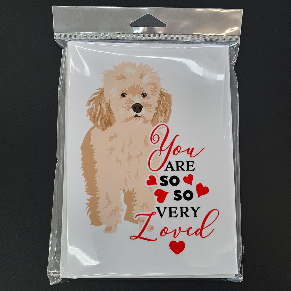 Poodle Toy Apricot #2 so Loved Greeting Cards Pack of 8 Blank Cards with Envelopes Whimsical A7 Size 5x7