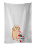 Poodle Toy Apricot #2 so Loved Kitchen Towel Set of 2 White Dish Towels Decorative Bathroom Hand towel for Hand, Face, Hair, Yoga, Tea, Dishcloth, 19 X 28", White