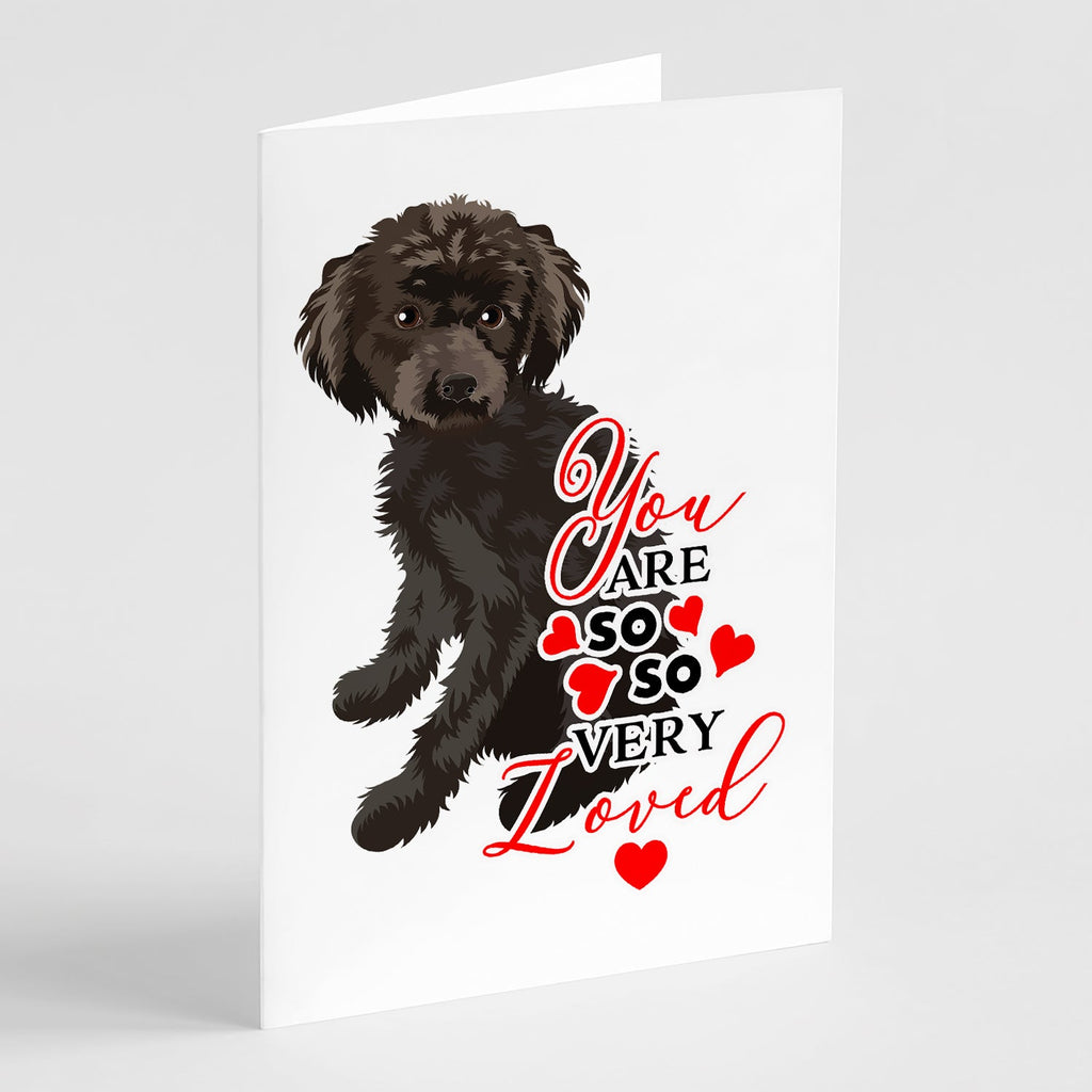 Poodle Toy Brown so Loved Greeting Cards Pack of 8 Blank Cards with Envelopes Whimsical A7 Size 5x7