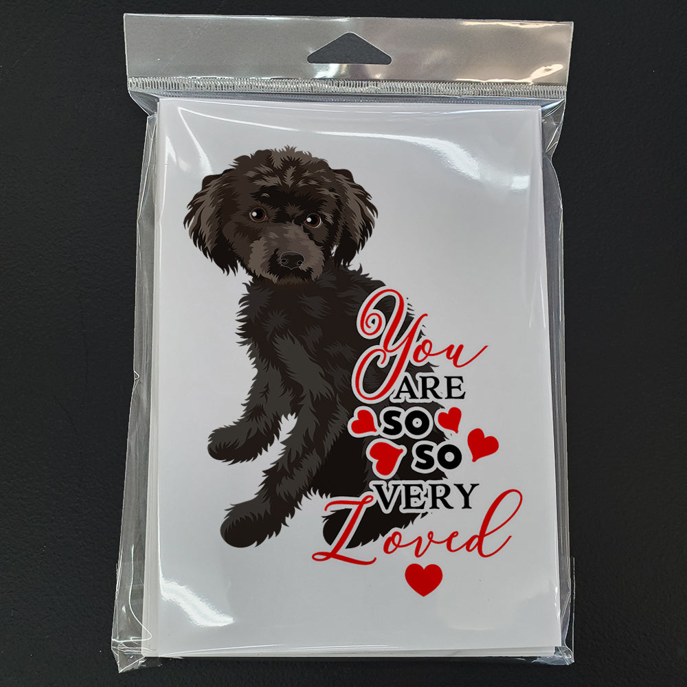 Poodle Toy Brown so Loved Greeting Cards Pack of 8 Blank Cards with Envelopes Whimsical A7 Size 5x7