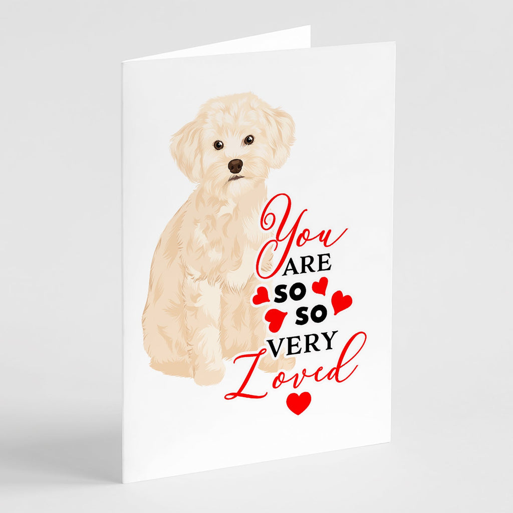 Poodle Toy Cream so Loved Greeting Cards Pack of 8 Blank Cards with Envelopes Whimsical A7 Size 5x7